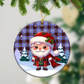 Rutherford Tartan Christmas Ceramic Ornament - Santa Claus In Kilt Style